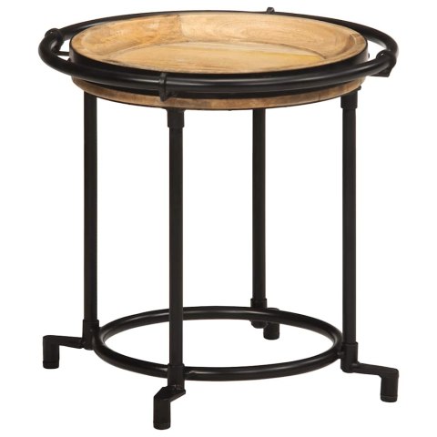 2-CZĘŚCIOWY ZESTAW STOLIKÓW BOCZNYCH Z LITEGO DREWNA MANGO