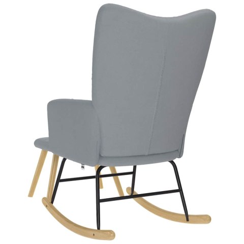 FOTEL BUJANY Z PODNÓŻKIEM JASNOSZARY TKANINA