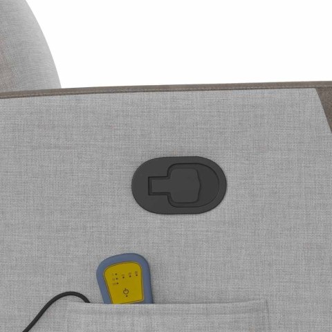 ROZKŁADANY FOTEL MASUJĄCY SZARY OBITY TKANINĄ