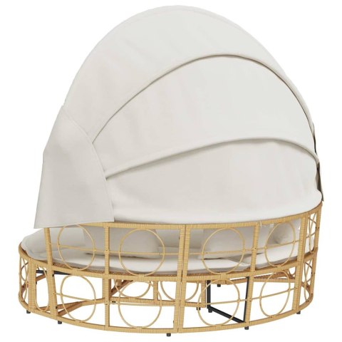 WYSPA SŁONECZNA LEŻAK POLIRATTAN Z BALDACHIMEM 160CM SOFA MODUŁOWA PODUSZKI