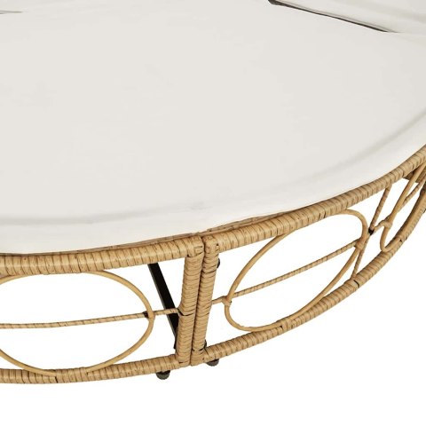 WYSPA SŁONECZNA LEŻAK POLIRATTAN Z BALDACHIMEM 160CM SOFA MODUŁOWA PODUSZKI