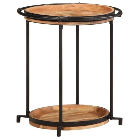 STOLIK POMOCNICZY Ø55X60CM DREWNO LITE AKACJA