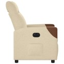ELEKTRYCZNY FOTEL ROZKŁADANY KREMOWY OBITY TKANINĄ
