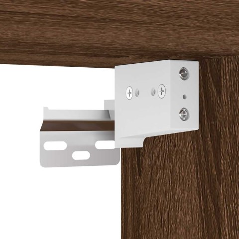 GARAŻOWE SZAFKI ŚCIENNE 2 SZT. BRĄZOWY DĄB DREWNO KLEJONE