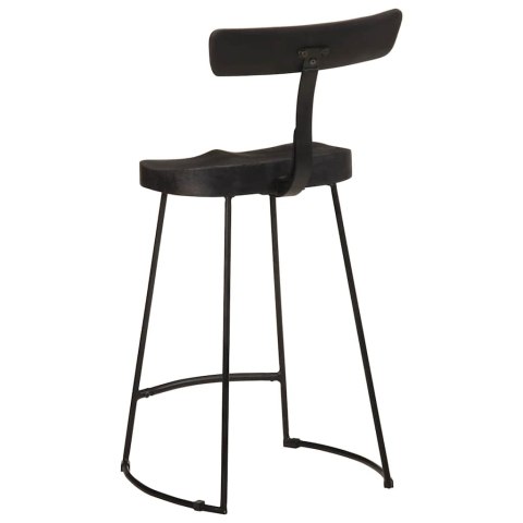 HOKERY BAROWE 2 SZT. CZARNY 49X43X88CM DREWNO LITE MANGO