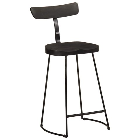 HOKERY BAROWE 2 SZT. CZARNY 49X43X88CM DREWNO LITE MANGO
