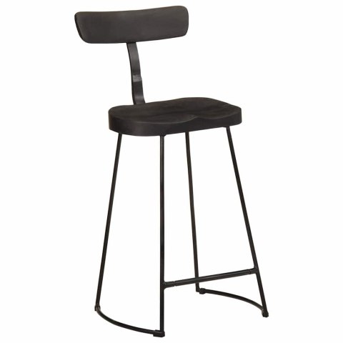 HOKERY BAROWE 2 SZT. CZARNY 49X43X88CM DREWNO LITE MANGO
