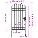 FURTKA OGRODZENIOWA Z ŁUKIEM 100X250CM CZARNA