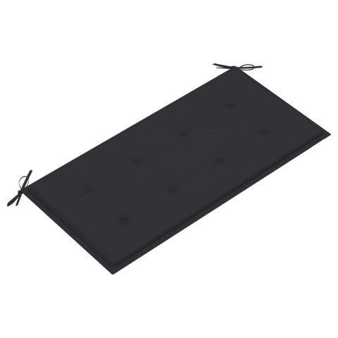 ŁAWKA OGRODOWA Z ANTRACYTOWĄ PODUSZKĄ 112CM DREWNO TEKOWE