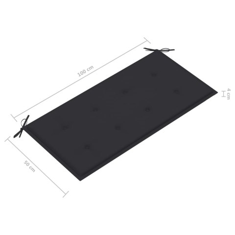 ŁAWKA OGRODOWA Z ANTRACYTOWĄ PODUSZKĄ 112CM DREWNO TEKOWE