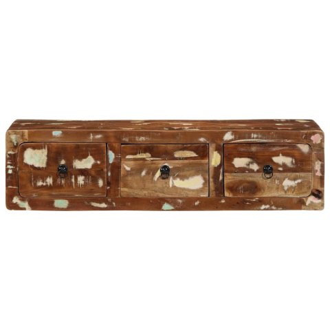 SZAFKA ŚCIENNA POD TV 100X32X25CM LITE DREWNO ODZYSKANE