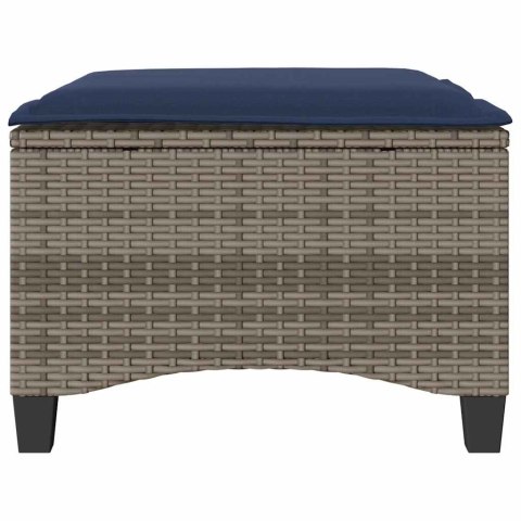 TABORETY OGRODOWE Z PODUSZKAMI 2 SZT. SZARE POLIRATTAN