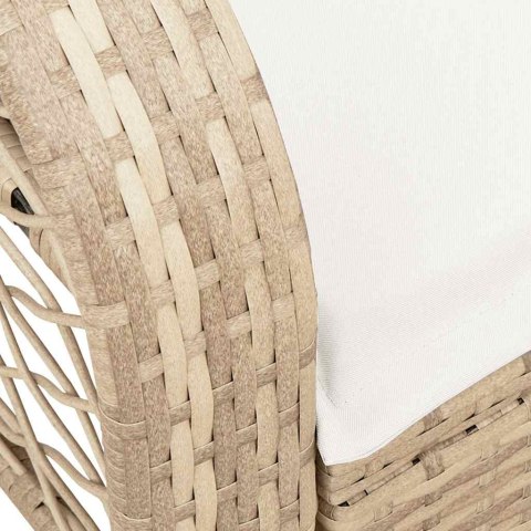 BUJANE KRZESŁO OGRODOWE Z PODUSZKAMI BEŻOWE POLIRATTAN