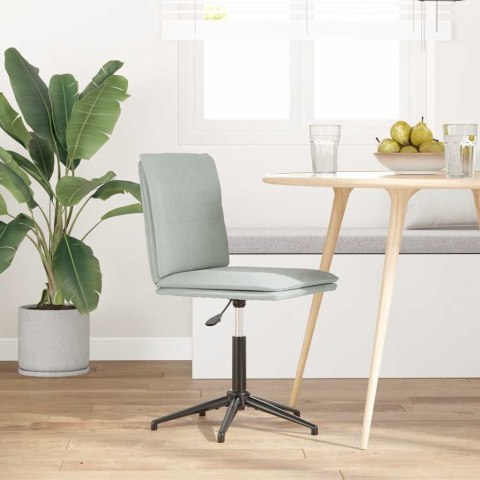 KRZESŁO STOŁOWE JASNOSZARE OBITE AKSAMITEM