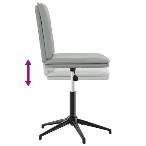 KRZESŁO STOŁOWE JASNOSZARE OBITE AKSAMITEM