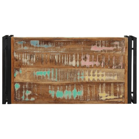 STOLIK KAWOWY WIELOKOLOROWY 80X40X35CM LITE DREWNO ODZYSKANE