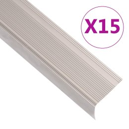 LISTWY SCHODOWE W KSZTAŁCIE LITERY L 15 SZT. ALUMINIUM 90CM