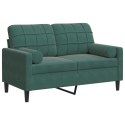2-OSOBOWA SOFA Z PODUSZKAMI CIEMNOZIELONA 120CM AKSAMIT