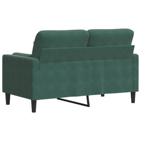2-OSOBOWA SOFA Z PODUSZKAMI CIEMNOZIELONA 120CM AKSAMIT