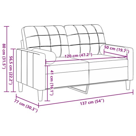 2-OSOBOWA SOFA Z PODUSZKAMI CIEMNOZIELONA 120CM AKSAMIT
