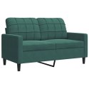 SOFA 2-OSOBOWA CIEMNOZIELONA 120CM TAPICEROWANA AKSAMITEM