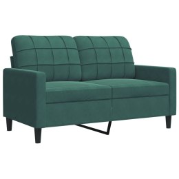 SOFA 2-OSOBOWA CIEMNOZIELONA 120CM TAPICEROWANA AKSAMITEM
