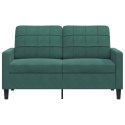 SOFA 2-OSOBOWA CIEMNOZIELONA 120CM TAPICEROWANA AKSAMITEM