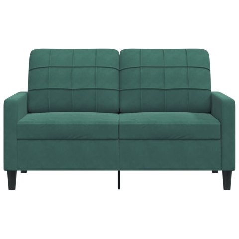 SOFA 2-OSOBOWA CIEMNOZIELONA 120CM TAPICEROWANA AKSAMITEM