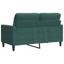 SOFA 2-OSOBOWA CIEMNOZIELONA 120CM TAPICEROWANA AKSAMITEM
