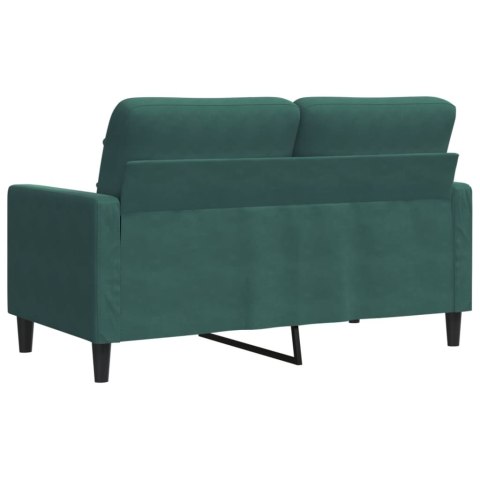 SOFA 2-OSOBOWA CIEMNOZIELONA 120CM TAPICEROWANA AKSAMITEM