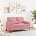 2-OSOBOWA SOFA Z PODUSZKAMI RÓŻOWA 120CM AKSAMIT