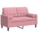 2-OSOBOWA SOFA Z PODUSZKAMI RÓŻOWA 120CM AKSAMIT