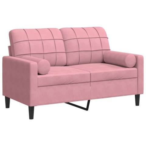 2-OSOBOWA SOFA Z PODUSZKAMI RÓŻOWA 120CM AKSAMIT