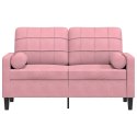 2-OSOBOWA SOFA Z PODUSZKAMI RÓŻOWA 120CM AKSAMIT