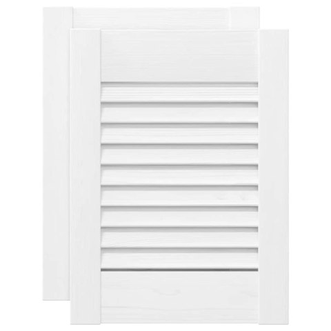 DRZWI DO SZAFEK ŻALUZJOWE 2 SZT. BIAŁE 39,5X29,5CM