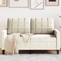 SOFA 2-OSOBOWA KREMOWY 120CM TAPICEROWANA AKSAMITEM