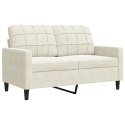 SOFA 2-OSOBOWA KREMOWY 120CM TAPICEROWANA AKSAMITEM