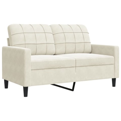 SOFA 2-OSOBOWA KREMOWY 120CM TAPICEROWANA AKSAMITEM