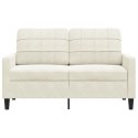 SOFA 2-OSOBOWA KREMOWY 120CM TAPICEROWANA AKSAMITEM