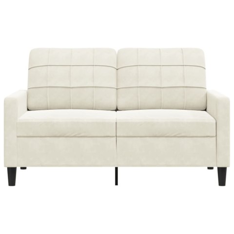 SOFA 2-OSOBOWA KREMOWY 120CM TAPICEROWANA AKSAMITEM