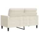 SOFA 2-OSOBOWA KREMOWY 120CM TAPICEROWANA AKSAMITEM