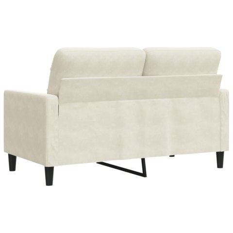SOFA 2-OSOBOWA KREMOWY 120CM TAPICEROWANA AKSAMITEM
