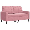 SOFA 2-OSOBOWA RÓŻOWY 120CM TAPICEROWANA AKSAMITEM