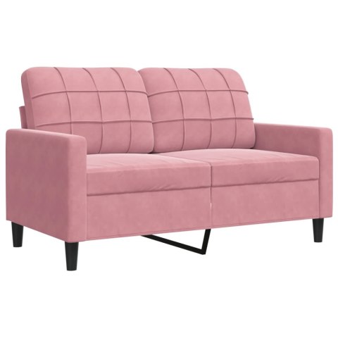 SOFA 2-OSOBOWA RÓŻOWY 120CM TAPICEROWANA AKSAMITEM