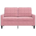 SOFA 2-OSOBOWA RÓŻOWY 120CM TAPICEROWANA AKSAMITEM