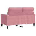 SOFA 2-OSOBOWA RÓŻOWY 120CM TAPICEROWANA AKSAMITEM