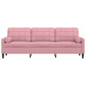 3-OSOBOWA SOFA Z PODUSZKAMI RÓŻOWA 210CM AKSAMIT