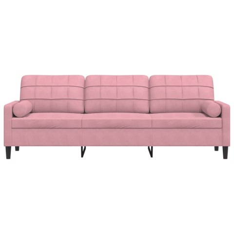 3-OSOBOWA SOFA Z PODUSZKAMI RÓŻOWA 210CM AKSAMIT