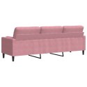 3-OSOBOWA SOFA Z PODUSZKAMI RÓŻOWA 210CM AKSAMIT