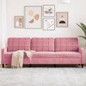 SOFA 3-OSOBOWA RÓŻOWA 210CM OBITA AKSAMITEM